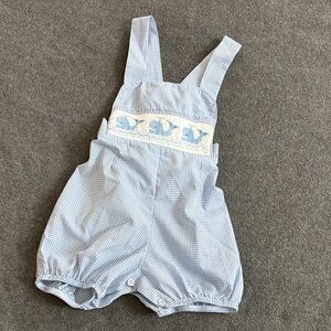 Charming Blue Gingham Kids Overalls